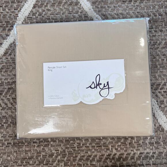 Sky Percale Sheet Set- King - Picture 2 of 5